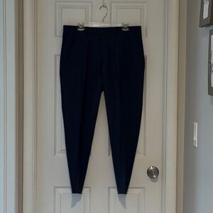 Bar III Slim Fit Wool Blend Trousers - Slate Blue